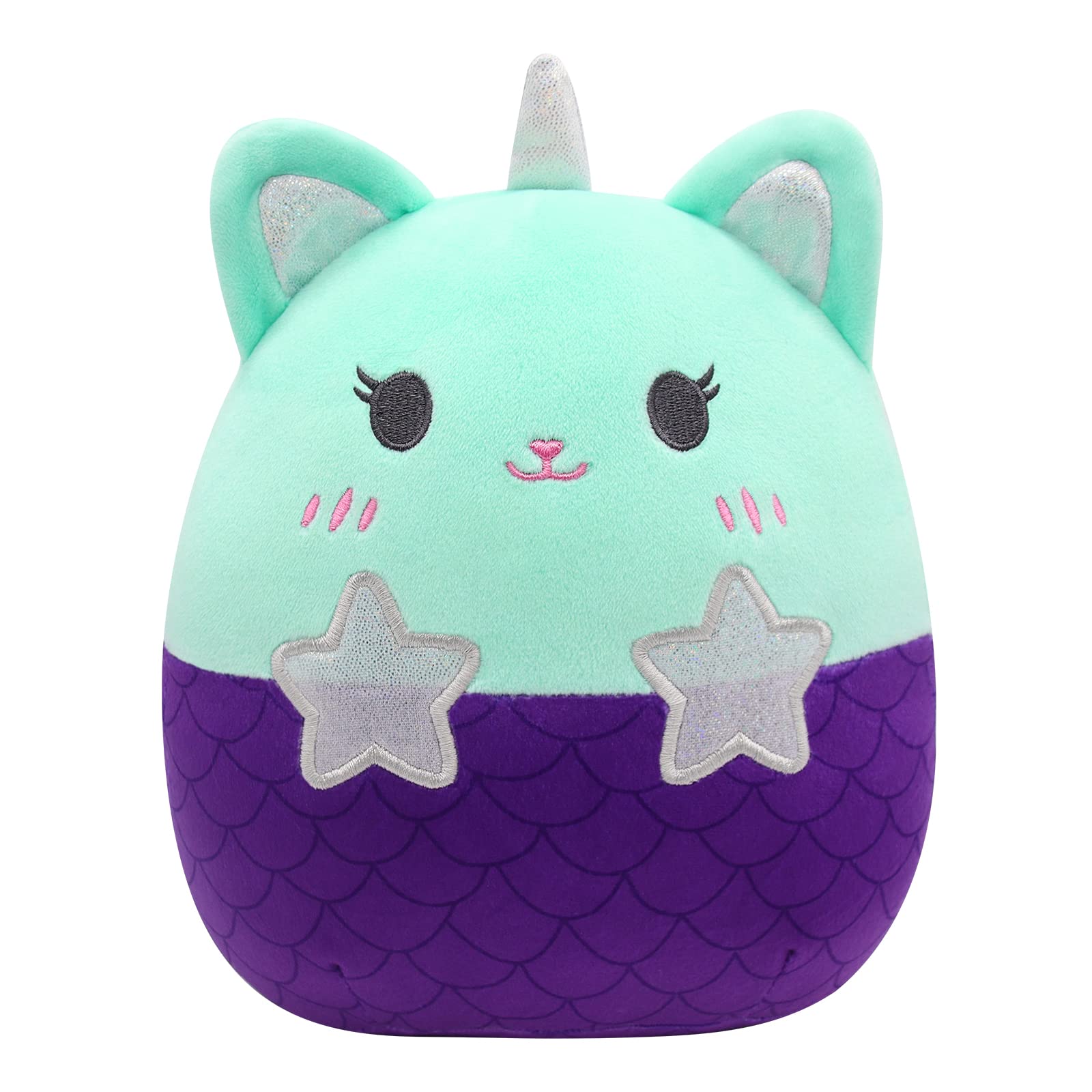 Mowatusy Cat Stuffed Animals Plush Toys, Kawaii Mermaid Cat Pillow, Cute Mermaid Cat Doll,Gifts For Kids Girls Boys